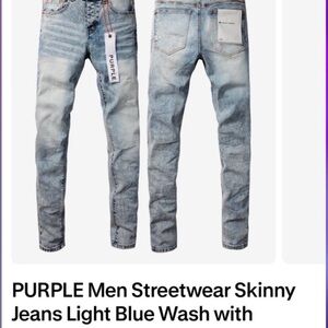Purple Men's Skinny Jeans in Light Blue